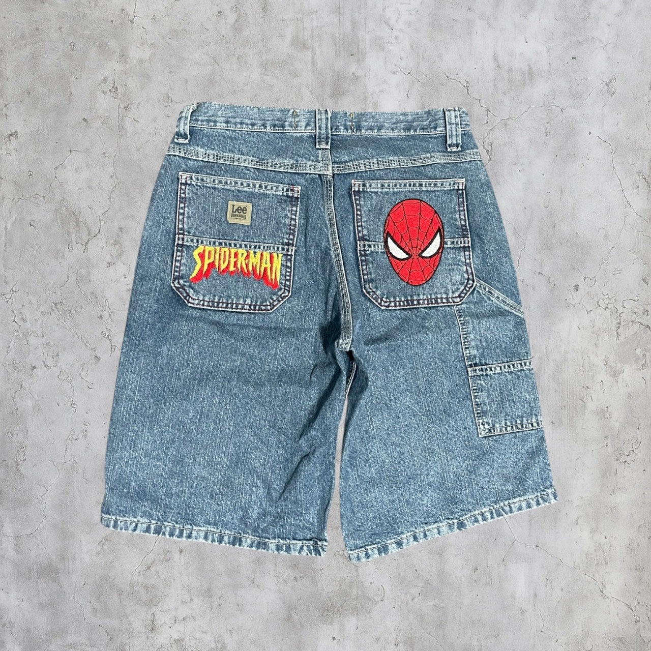 (31) SPIDER-MAN EMBROIDERED JORTS