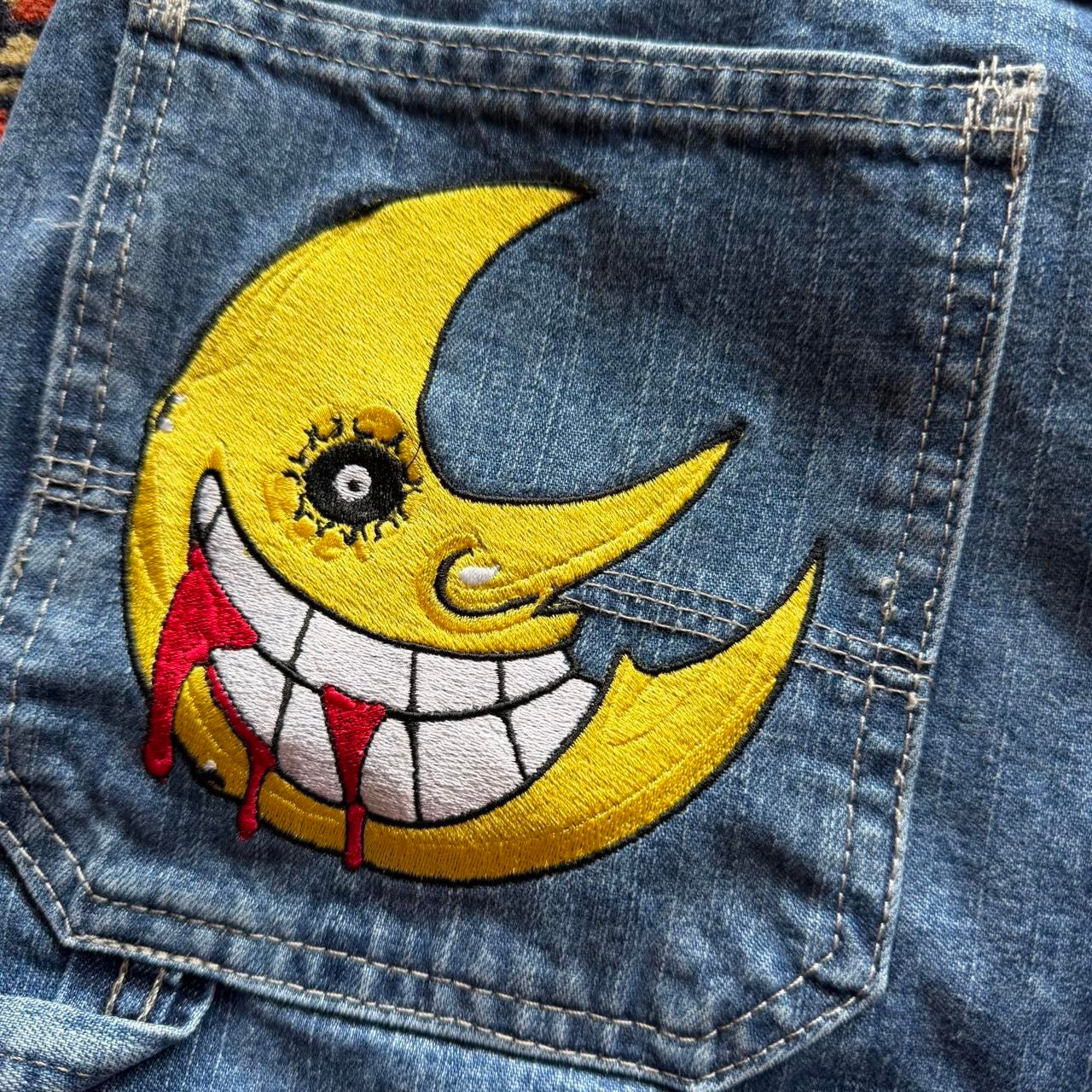(36) soul eater embroidered jorts