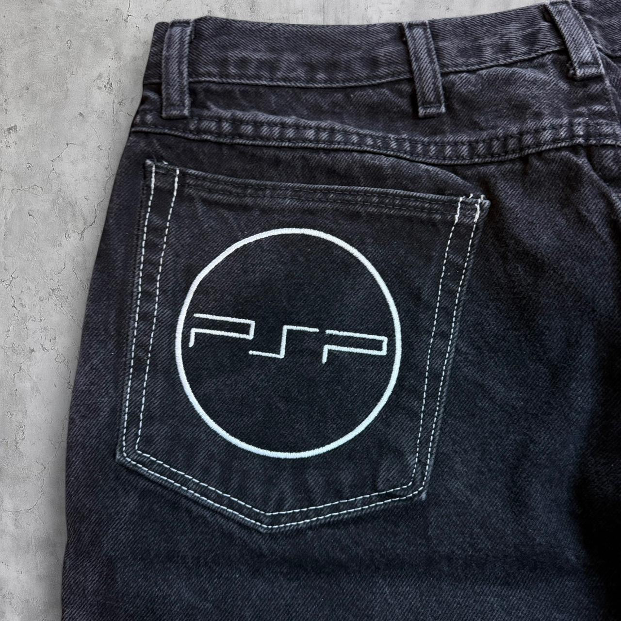(36) PSP embroidered jorts