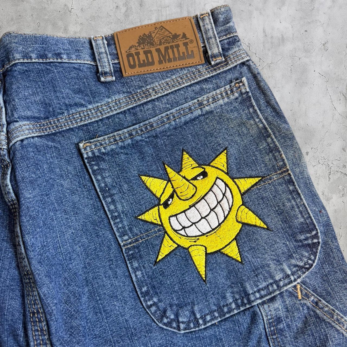 (36) embroidered Soul eater jorts