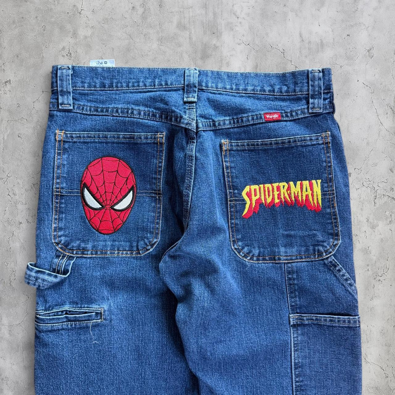 (32X30) spider man embroidered jeans