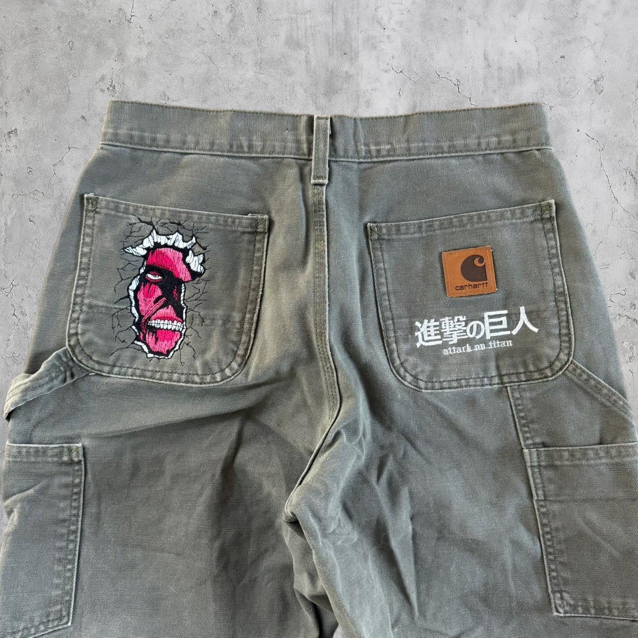 (30X30) Embroidered attack on titan Carhartt pants