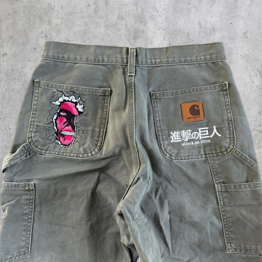 (30X30) Embroidered attack on titan Carhartt pants