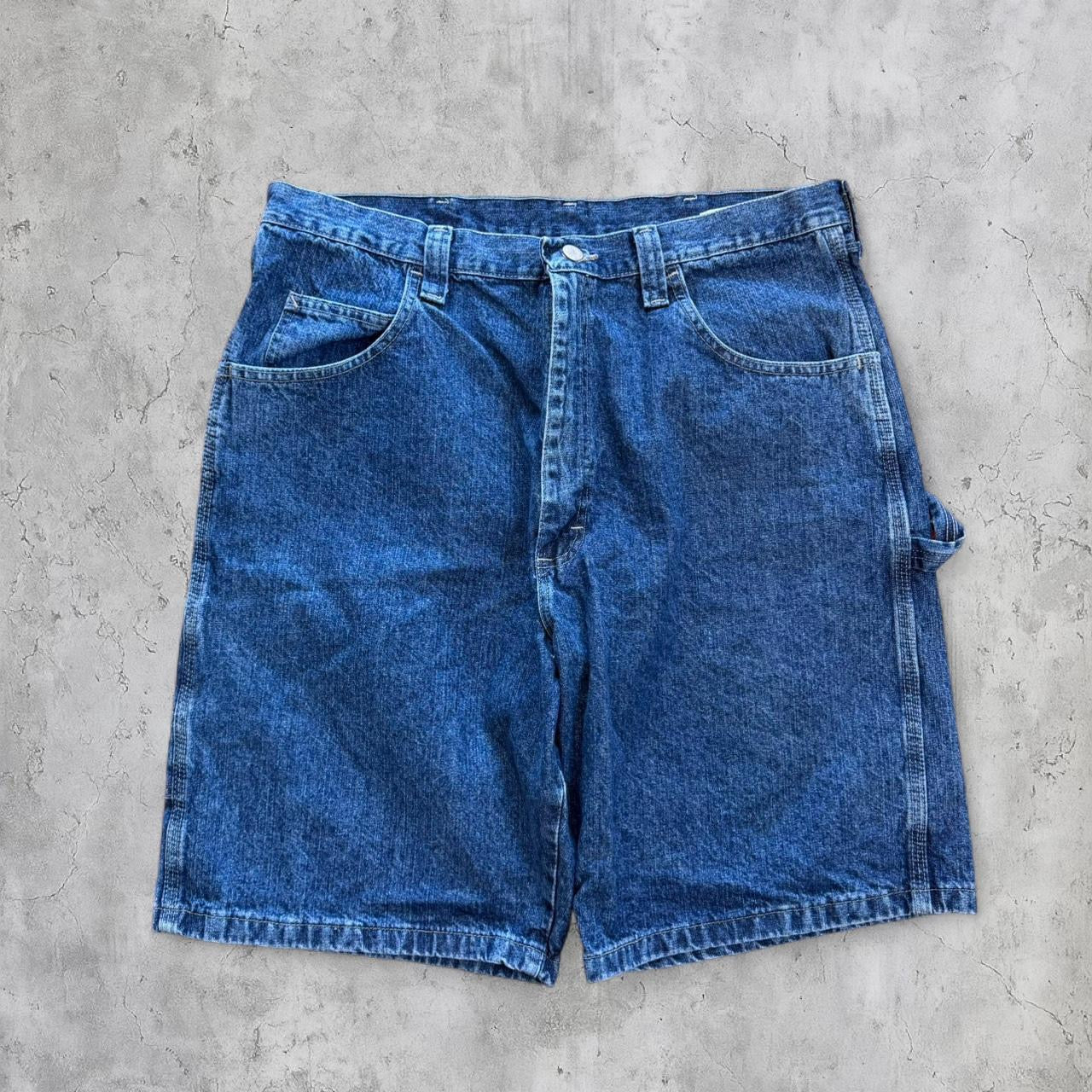 (36) embroidered Gundam jorts