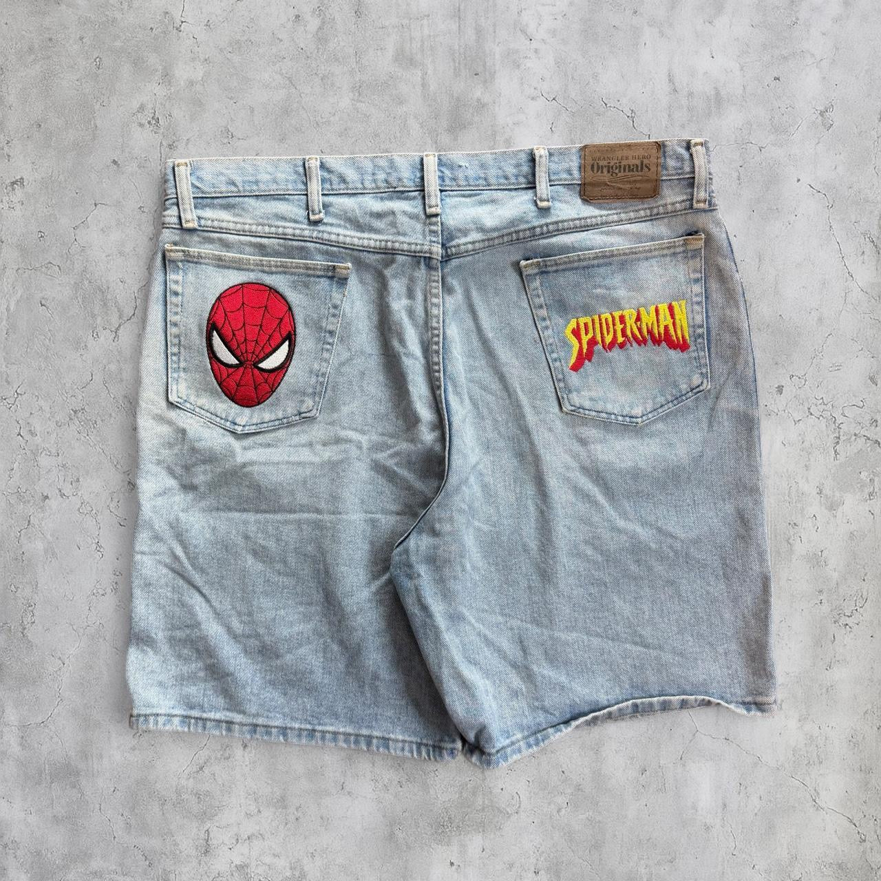 (40) Embroidered Spider-Man jorts
