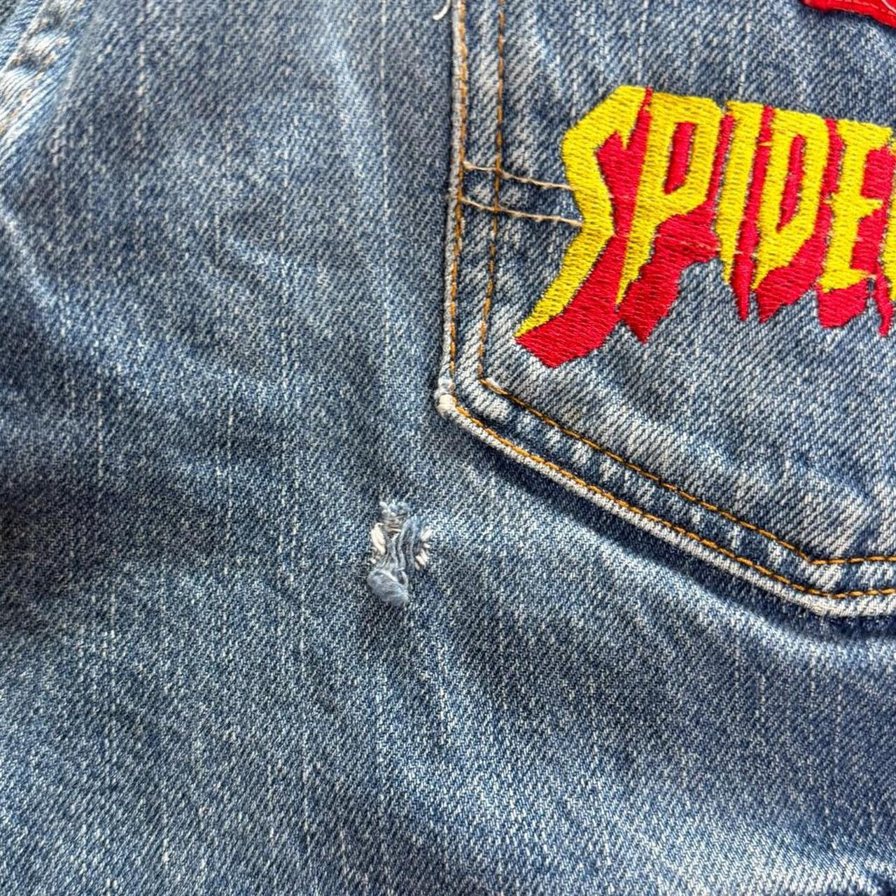 (34X30) Dickies double knee embroidered spider man jeans