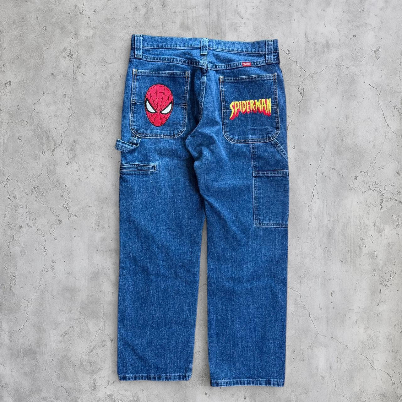 (32X30) spider man embroidered jeans