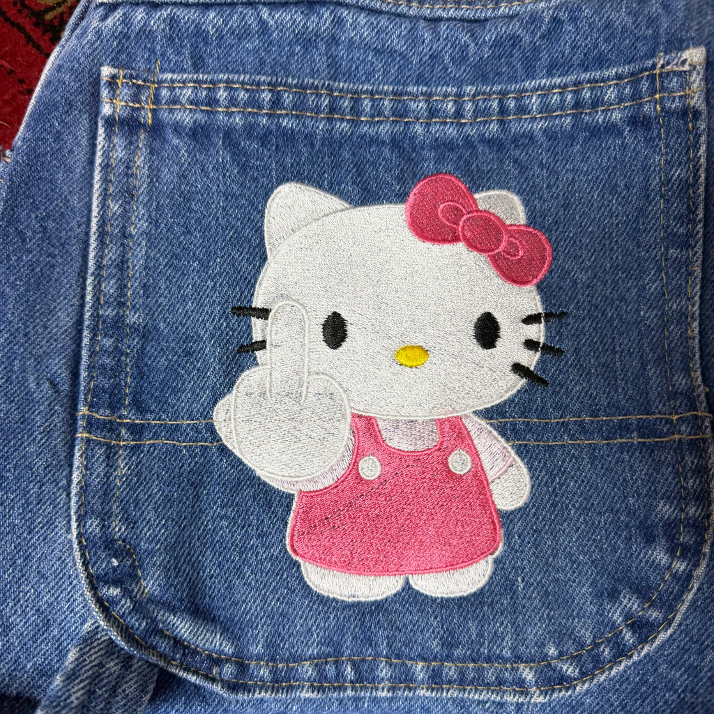 (36) kitty embroidered jeans