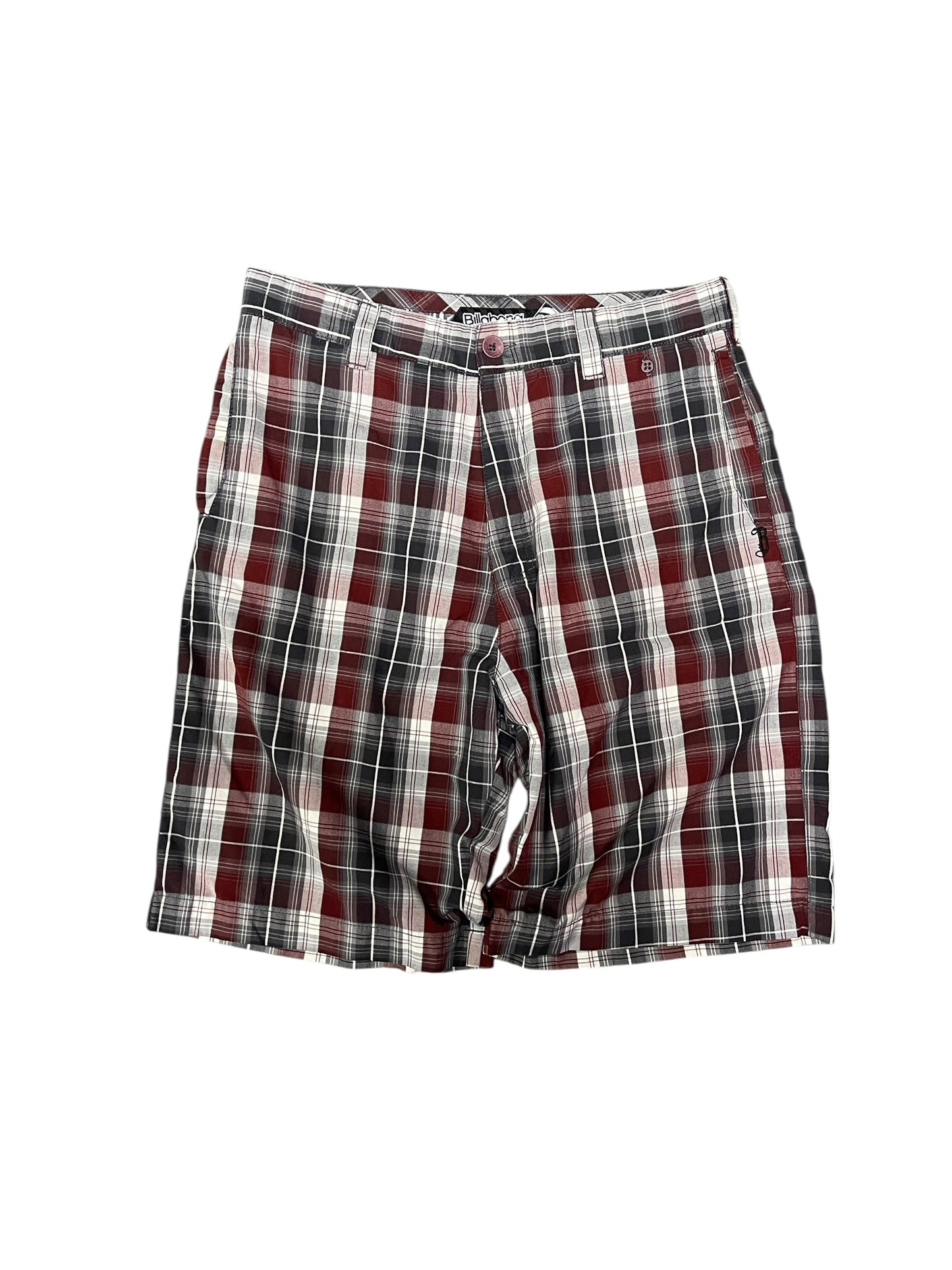 (34) y2k billabong plaid shorts