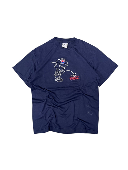 (L) Vintage funny Pepsi Coca Cola shirt