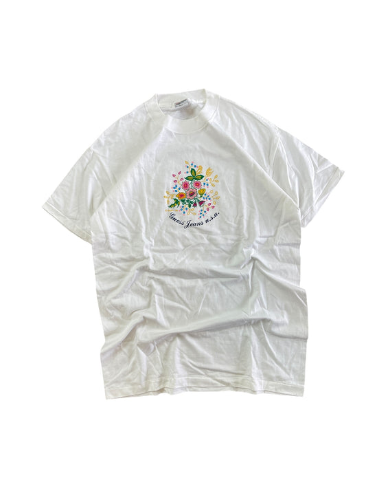 (L) Vintage 90s guess flower shirt
