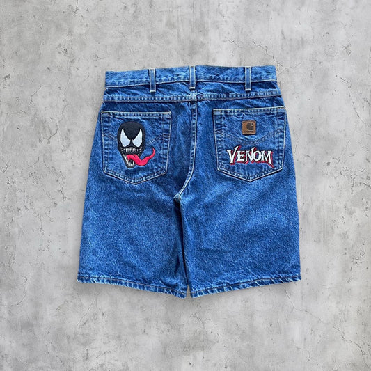 (33) CARHARTT VENOM EMBROIDERED JORTS