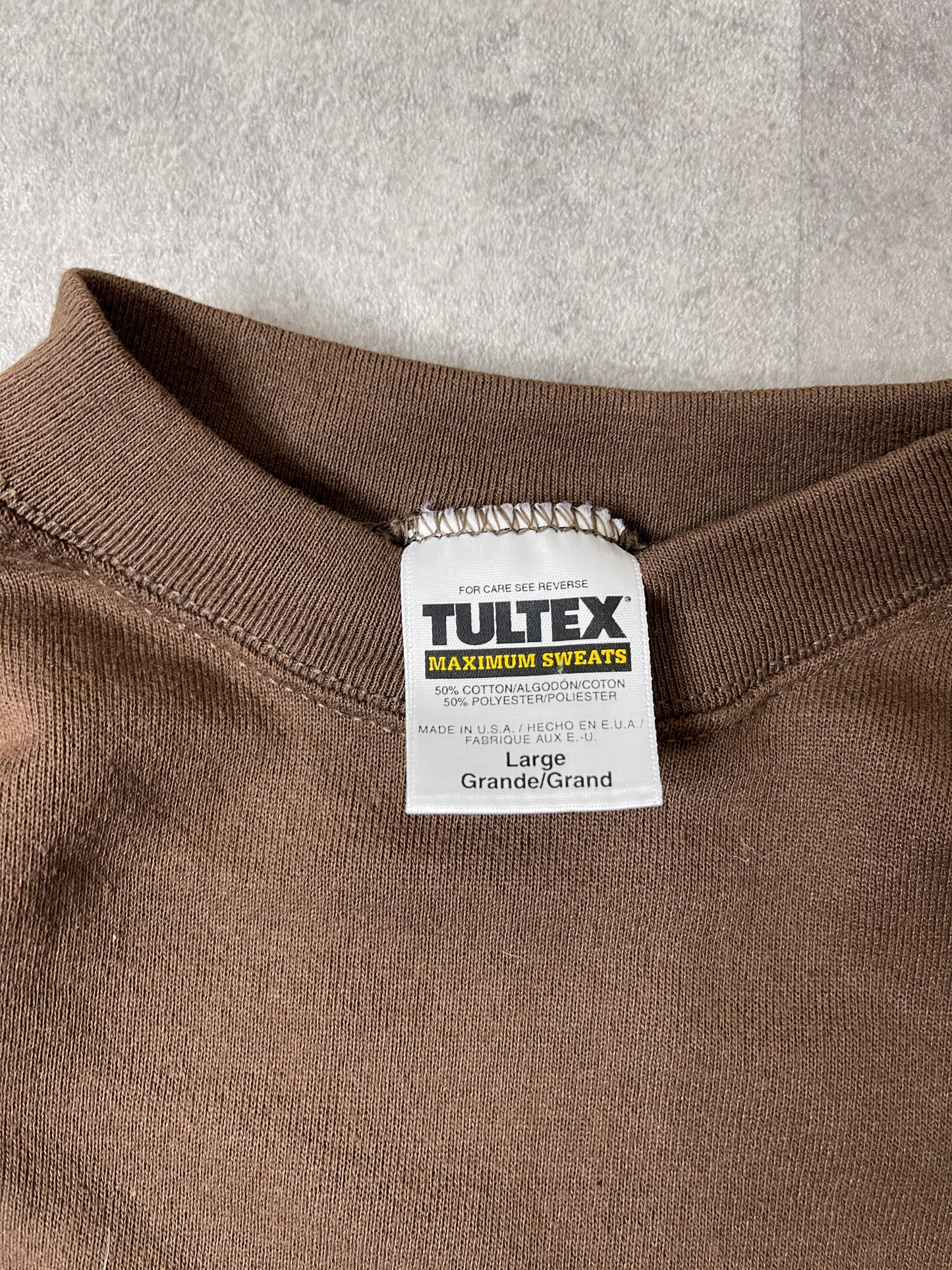 (L) 90S BROWN TULTEX BLANK SWEATSHIRT