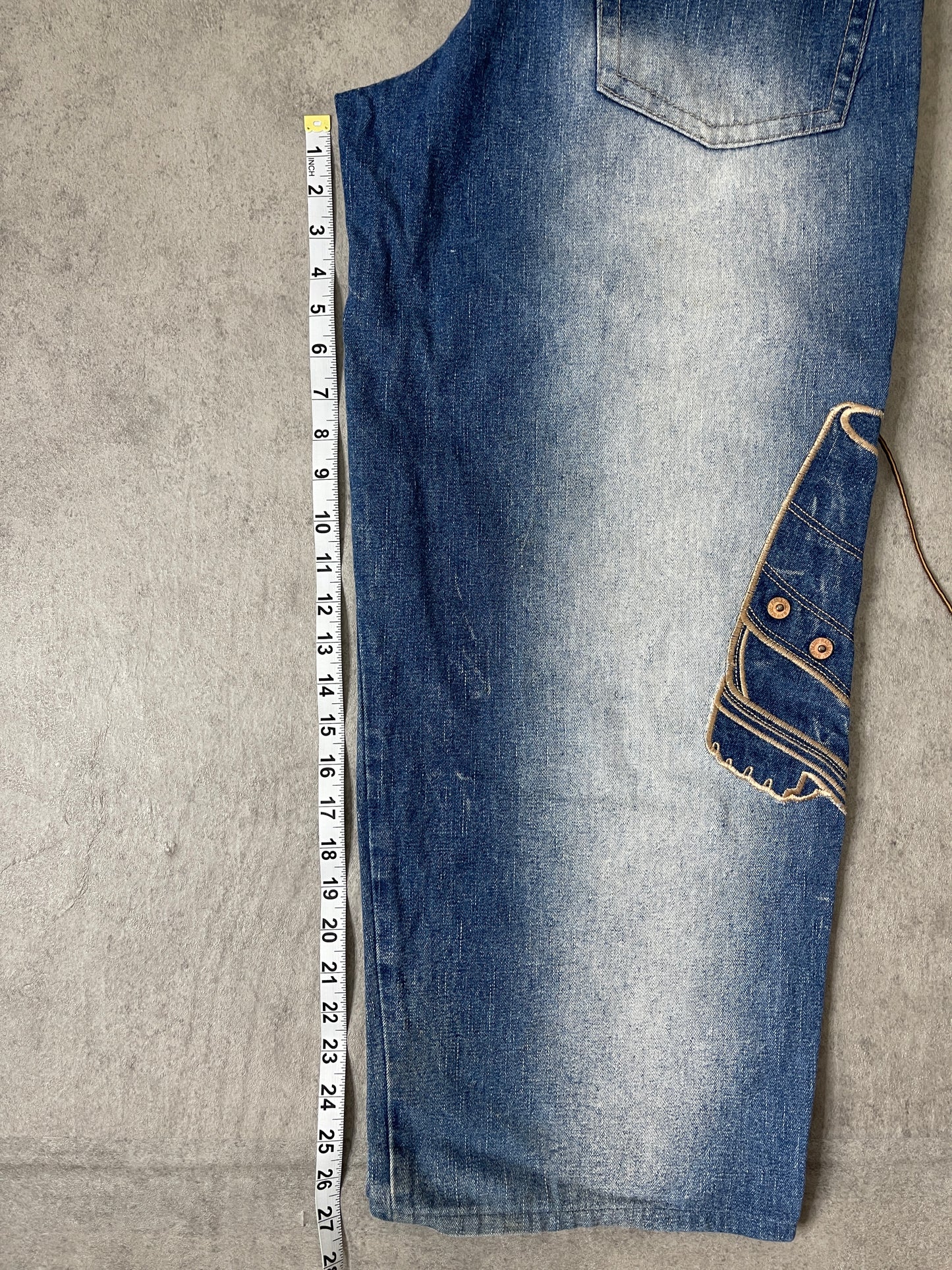 (34) Y2K RAW BLUE TIMBERLAND JEANS