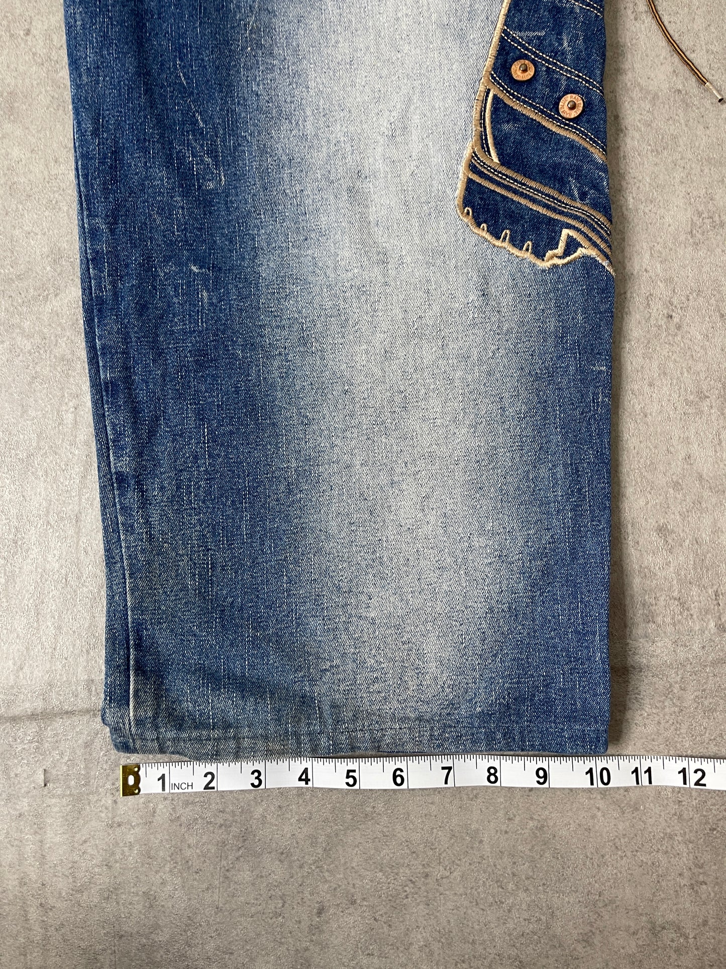 (34) Y2K RAW BLUE TIMBERLAND JEANS