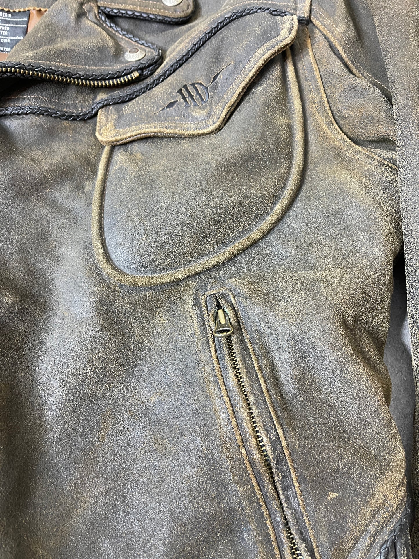 (L) 90S HARLEY DAVIDSON LEATHER JACKET