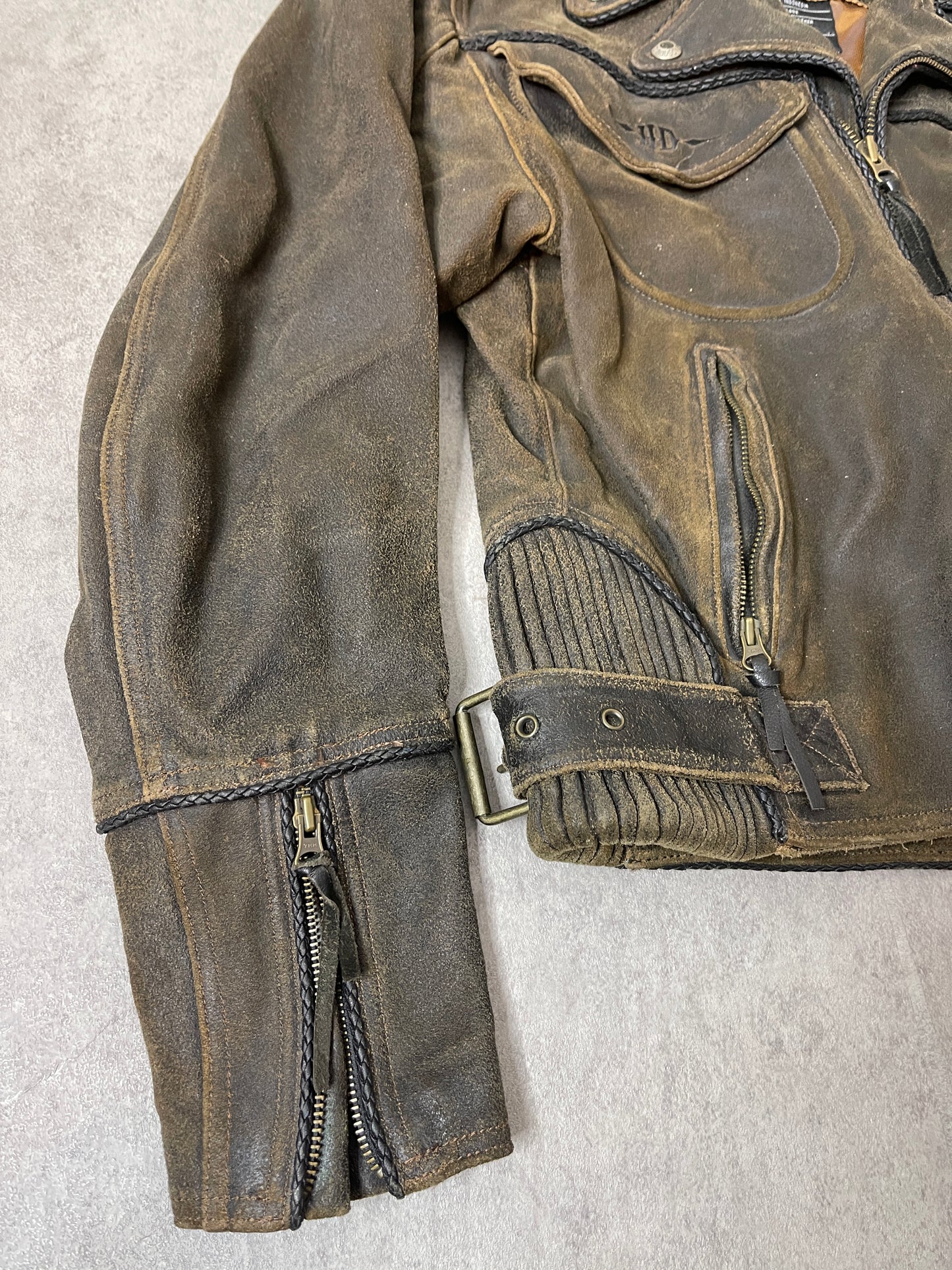 (L) 90S HARLEY DAVIDSON LEATHER JACKET