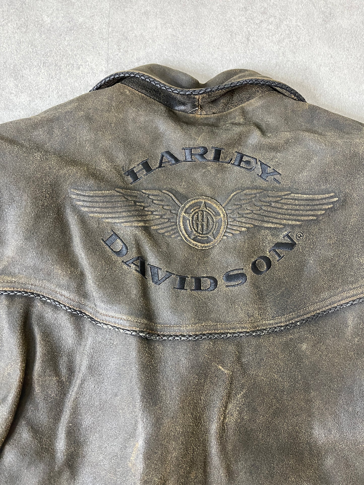 (L) 90S HARLEY DAVIDSON LEATHER JACKET