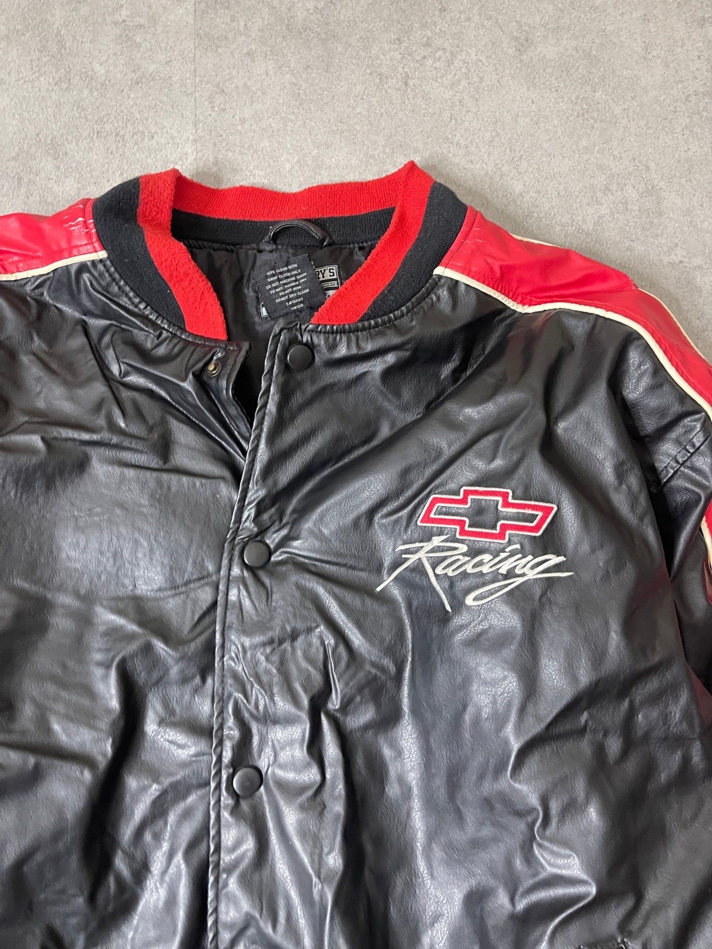 (XXL) 90S CHEVY LEATHER JACKET