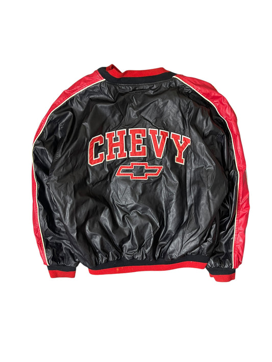 (XXL) 90S CHEVY LEATHER JACKET