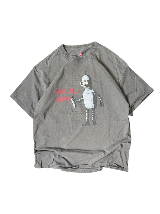 (XL) Y2K FUTURAMA KILL ALL HUMAN SHIRT