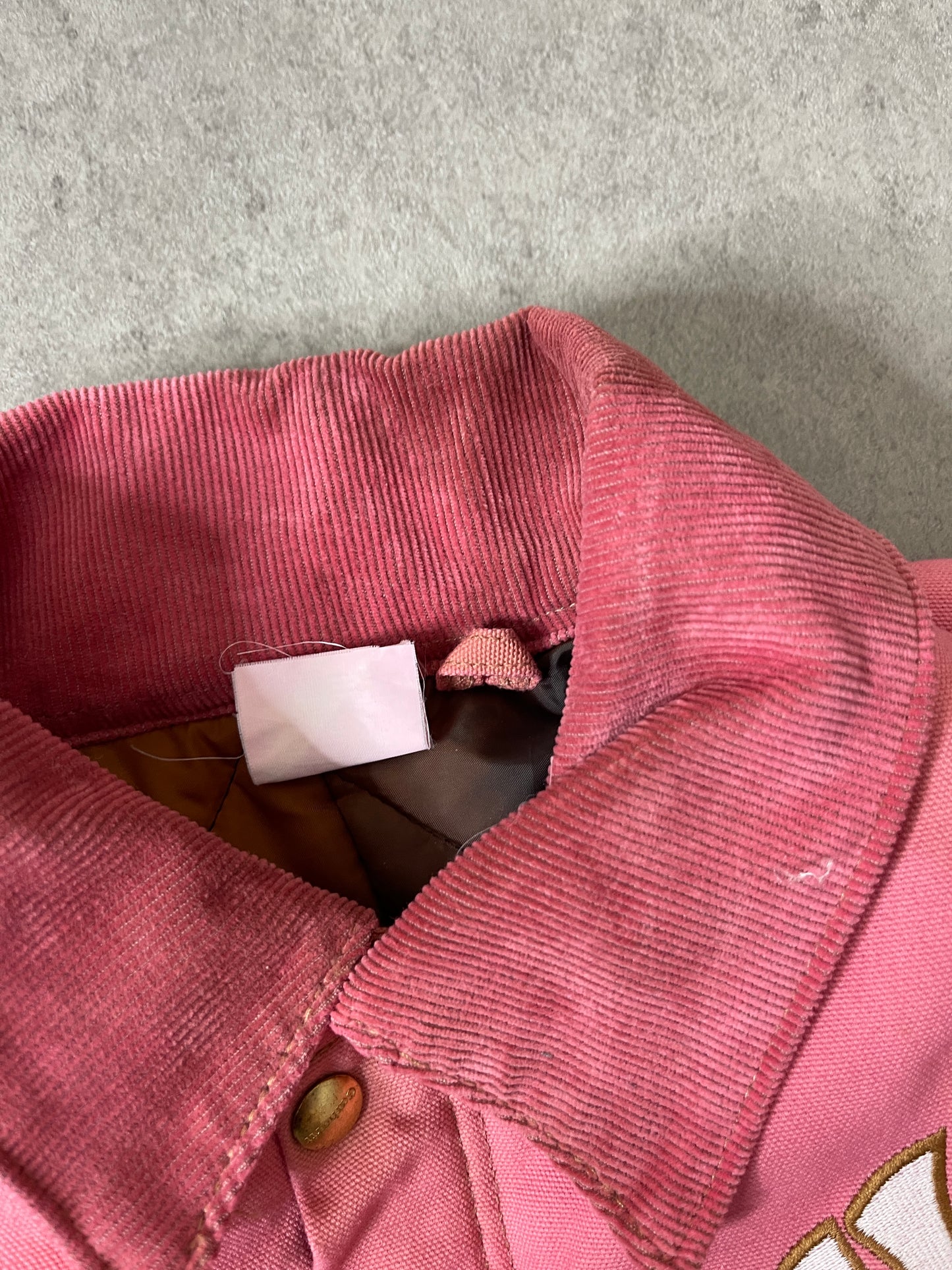 (S/M) PINK NY CARHARTT CROPPED JACKET