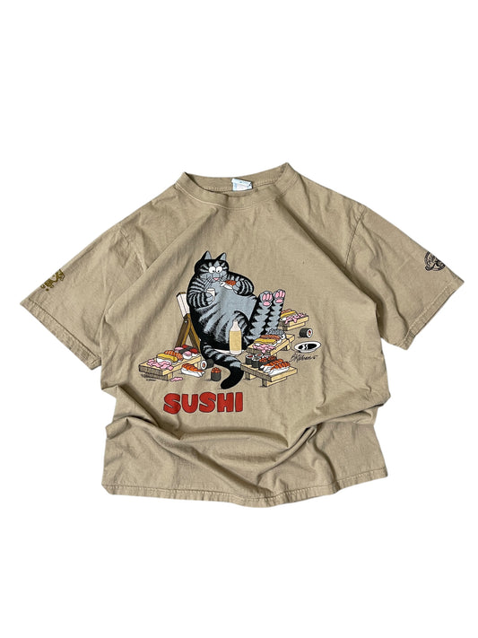 (M) 2000s FAT CAT SUSHI SHIRT