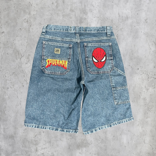 (31) SPIDER-MAN EMBROIDERED JORTS